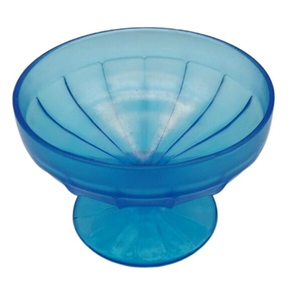 Vintage Fenton Stretch Glass Celeste Blue Iridescent Candy Dish Compote - Picture 2 of 8